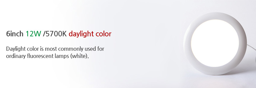 6inch 12W /5700K daylight color